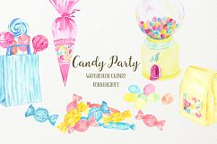Watercolor Candy Party Clip Art  Product Image 3
