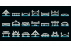 Bridges icons set vector neon Product Image 1