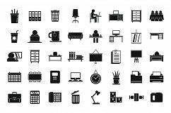 Space organization icons set, simple style Product Image 1