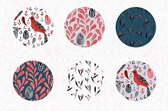 Lovebirds folk art bird illustrated collection Product Image 6