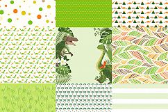 Dino Digital Scrapbooking Paper, Dinosaurus, green, jungle paper, Dinotopia paper, Craft paper, Planner sticker paper, Nature, Birthday Product Image 2
