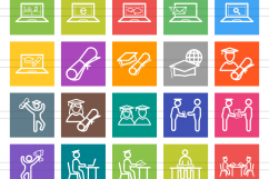 150 Academics Line Multicolor B/G Icons Product Image 2