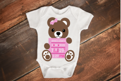 birth announcement svg, baby, teddy bear svg, birthday svg Product Image 3