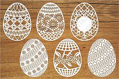 Easter Eggs (set 2) SVG files for Silhouette Cameo and Cricut. Easter Eggs clipart PNG transparent included. Spring cutting files. Decorative Eggs. Product Image 1