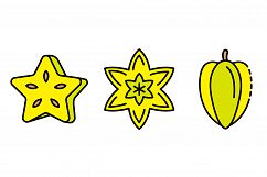 Carambola icons set vector flat Product Image 1