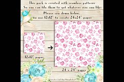 100 Seamless Watercolor Hand Drawn Rose Flower Digital Paper Product Image 2