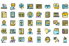 Personal assistant icons set vector flat Product Image 1