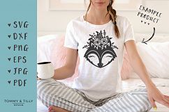 Floral Fox - SVG DXF PNG EPS JPG PDF Cutting File Product Image 2