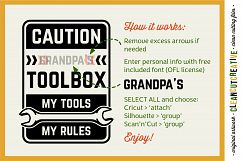 DIY Personalized Men&#039;s Toolbox decal design - My Tools My Rules!Ã‚Â - SVG DXF EPS PNG - Cricut &amp; Silhouette - clean cutting files Product Image 5