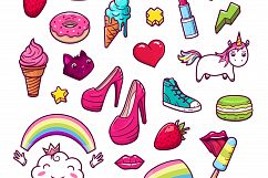 Girls Power. Clipart and pattern set Product Image 7