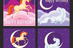 Beautiful unicorns. Vector set. Product Image 3