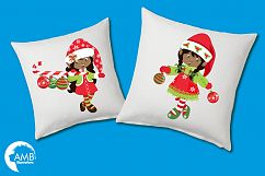 Christmas African American elves clipart, graphics, illustrations AMB-196 Product Image 3