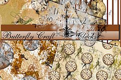 Old clocks digital paper, Clocks vintage paper, Vintage time paper, Clocks pattern, Old clock background, Time digital paper, New year paper Product Image 1