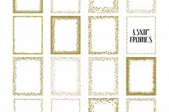 Gold Glitter Frames and Borders PNG Clipart Bundle Product Image 6