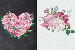 Watercolor Romantic Bouquet clip art Product Image 6