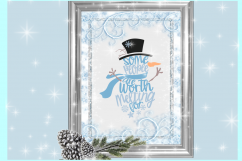Some People Are Worth Melting For Snowman SVG DXF EPS PNG Product Image 2