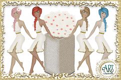Camping Party Clip art design , Glamping at summer nights clipart : PNG files Product Image 2