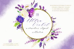 Ultra violet watercolor flowers Product Image 9