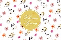 watercolor spring flowers leaves vector Product Image 1