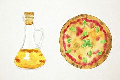 Watercolor Pizza Clipart, Pizza Clip Art, Fast Food Clipart Product Image 4