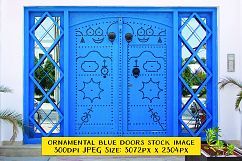 Traditional Ornamental Blue Doors in Sidi Bou Said Tunisia Product Image 1
