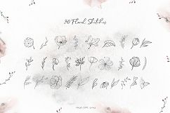 Watercolor Moon &amp; Constellation Flower Leaves and graphics Product Image 5