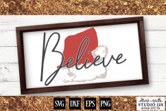 Believe with Santa Hat Christmas Sign Design Product Image 1