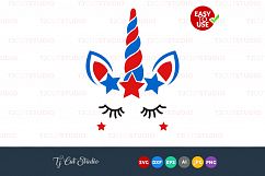 Unicorn head svg, unicorn face svg, 4th of July svg, Files for Silhouette Cameo or Cricut, Commercial &amp; Personal Use. Product Image 1