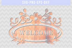 Welcome SVG Cut File, Home Decor Sign Designs, DXF EPS PNG Product Image 2
