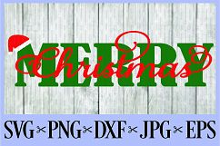 Merry Christmas wreath SVG, PNG, DXF, EPS JPG Product Image 1