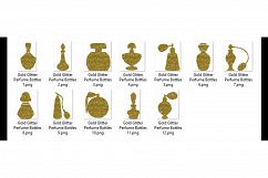 12 Gold Glitter Perfume Bottle Clip Arts, Fashion Clip Arts Product Image 5