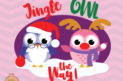 Christmas Qwls Svg - Jingle Owl the Way -Christmas SVG - Owl Product Image 2