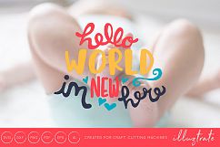 Hello World I&#039;m New Here - SVG Cut File Product Image 1