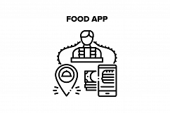 Food Application Vector Black Illustration Product Image 1