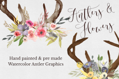 Hand painted Antler Clipart Set Product Image 2