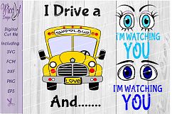 Bus driver svg, School bus svg, Back to school, Cartoon eyes Product Image 1