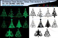 x mas tree svg / christmas tree svg silhouette / vector Product Image 1