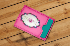 Mom ITH Gift Card Holder Applique Embroidery Design Product Image 3