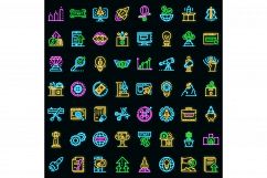 Startup icons set vector neon Product Image 1