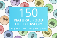 150 Natural Food Filled Low Poly Icons Product Image 1