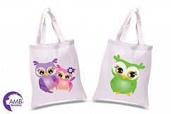 Owl Lookout cliparts, Owls in Love cliparts AMB-271 Product Image 2