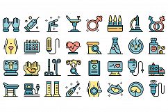 Gynecologist icons set vector flat Product Image 1