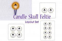 Candle Skull ITH Halloween Feltie Embroidery Design Product Image 1