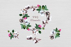 Cool cotton PNG watercolor set Product Image 8