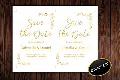 Gold Printable Save The Date, instan download, DAD_04 Product Image 4