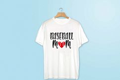 Baseball Mom and ball silhouettes. Hand drawn typography design. SVG DXF PNG EPS Cutting Files Product Image 6