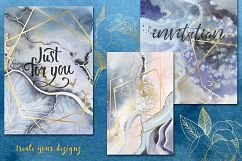 Gold and Blue Watercolor and Vector set SVG PNG EPS JPG Product Image 7