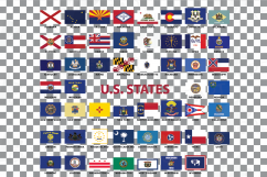 USA Capital and States flags Clip Art collection for Print Product Image 2