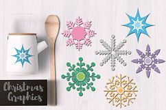 Simple Pastel Snowflakes Clipart Graphics Product Image 1