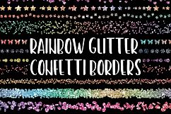 Rainbow Glitter Confetti Borders Product Image 1